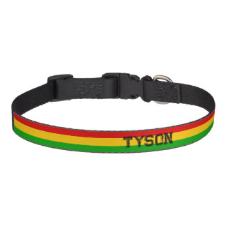 Jamaican Rasta Flag Colors Striped Pet Collar