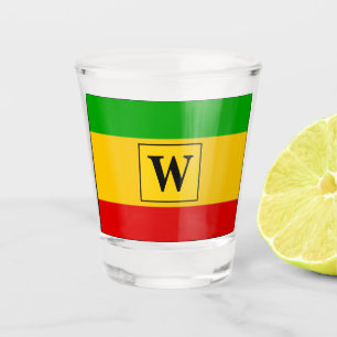 Jamaican Rasta Flag Monogram Shot Glass