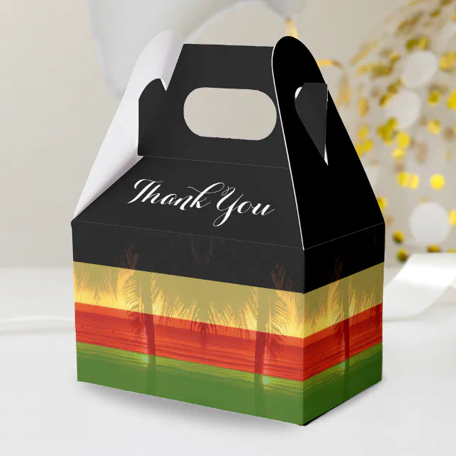 Jamaican Rasta Jamaica Beach Palm Tree Thank You Favor Box Zazzle
