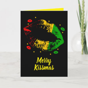 Jamaican Rasta Love Merry Christmas Card