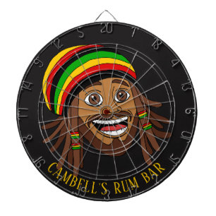 Jamaican Rasta Man Caribbean Sports Bar Dart Board