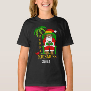 Jamaican Rasta Santa Claus Christmas Holiday T-Shirt