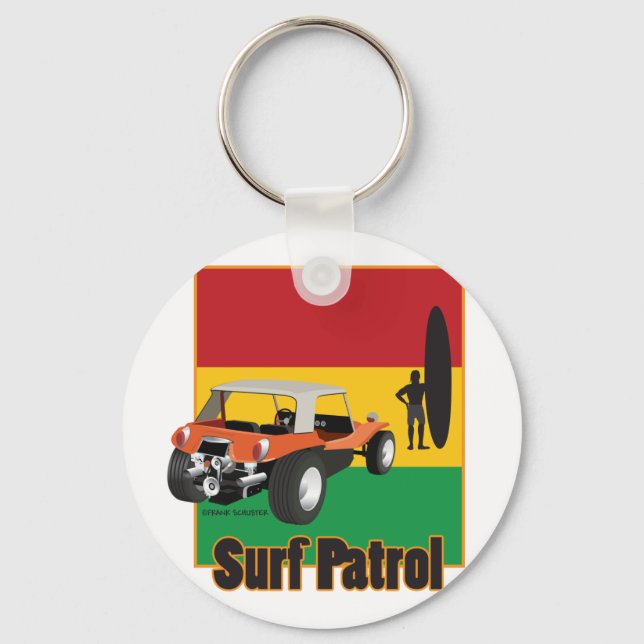 Jamaican Rasta Surfpatrol Buggy Keychain (Front)