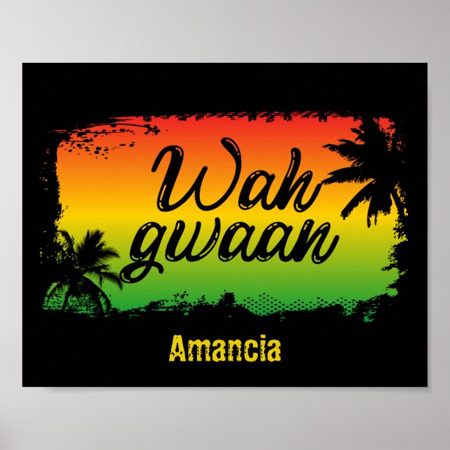 Jamaican Rasta Wah Gwaan Patwah Phrase Poster (Front)
