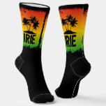 Jamaican Rastafarian IRIE Palm Trees Black Socks