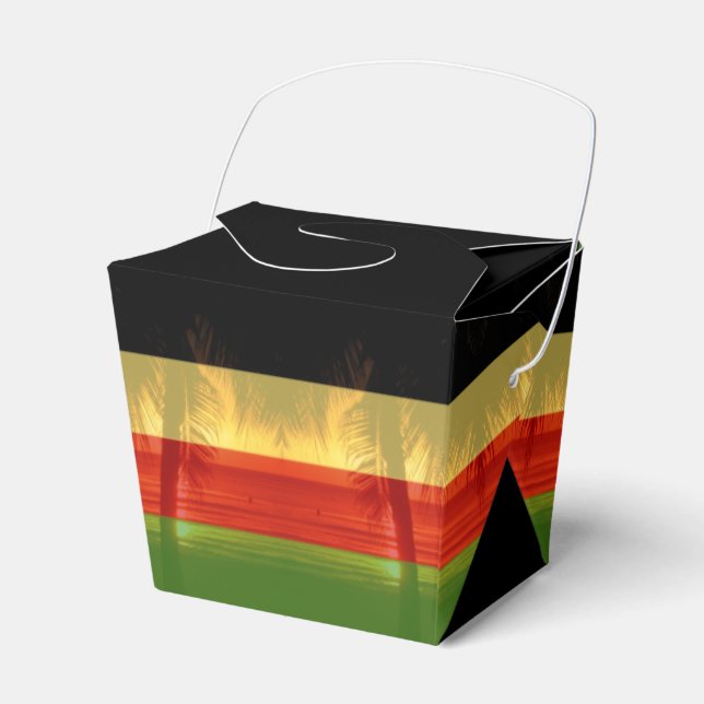Jamaican Restaurant Rasta Jamaica Beach Palm Tree Favor Boxes (Front Side)
