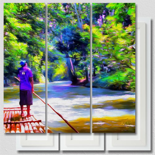 Jamaican River Raft Ride J001 Triptych