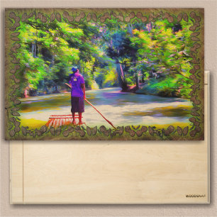 Jamaican River Raft Ride J001 Wood Wall Art