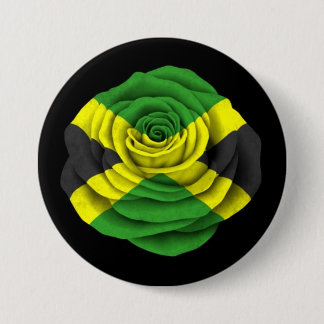 Jamaican Rose Flag on Black Button