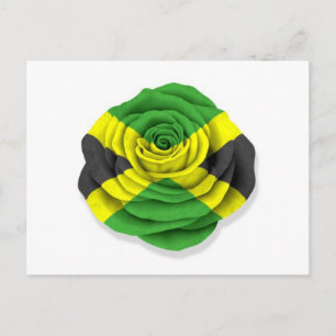Jamaican Rose Flag on White Postcard