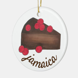 Jamaican Rum Cake Slice Caribbean Food Ceramic Ornament