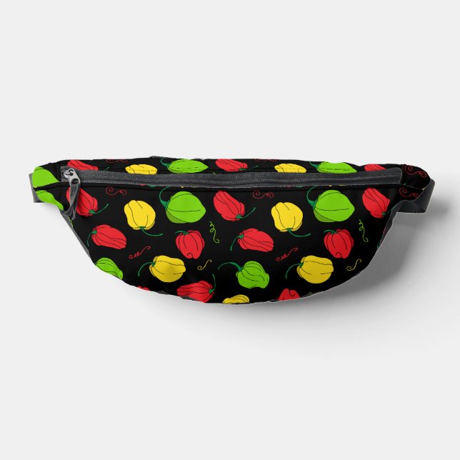 Jamaican Scotch Bonnet Chillies Black Chef Fanny Pack (Lay Down)
