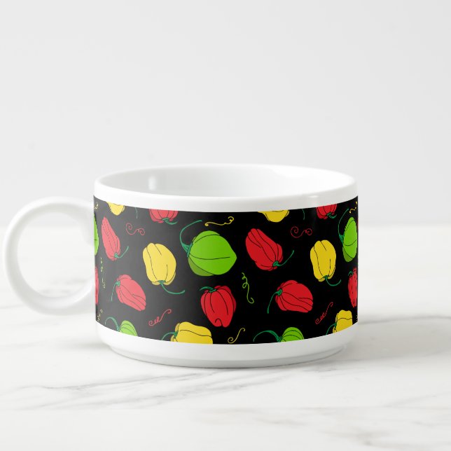 Jamaican Scotch Bonnet Chillies Pattern Bowl (Right)