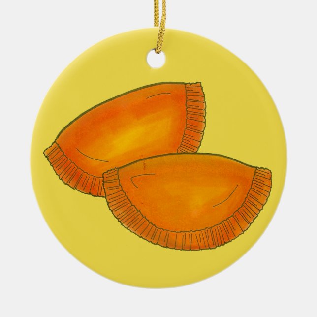 Jamaican Spicy Beef Patty Patties Jamaica Pastry Ceramic Ornament (Front)