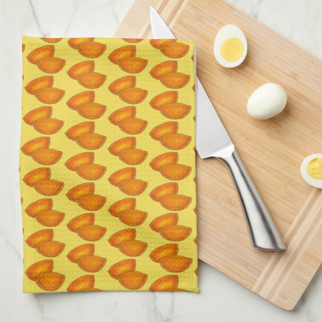 Jamaican Spicy Beef Patty Patties Jamaica Pastry Kitchen Towel (Quarter Fold)