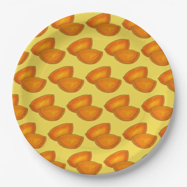 Jamaican Spicy Beef Patty Patties Jamaica Pastry Paper Plates (Front)