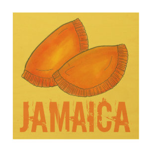 Jamaican Spicy Beef Patty Patties Jamaica Pastry Wood Wall Art