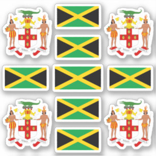 Jamaican state symbols / coat of arms and flag sticker