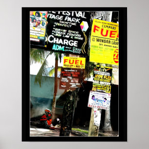Jamaican Street Scene Poster