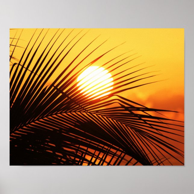 JAMAICAN SUNSET TROPICAL PHOTOGRAPHY NATURE WALLPA POSTER (Front)