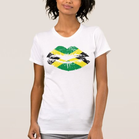 Jamaican T-shirt For Ladies. White Short Sleeve.