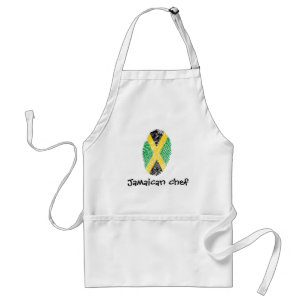 Jamaican touch fingerprint flag adult apron