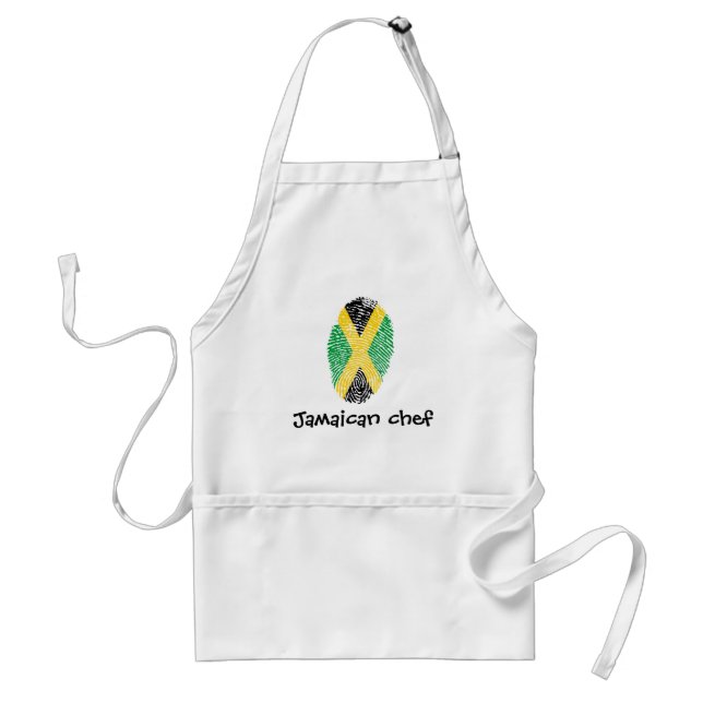 Jamaican touch fingerprint flag adult apron (Front)