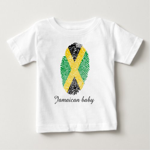 Jamaican touch fingerprint flag baby T_Shirt