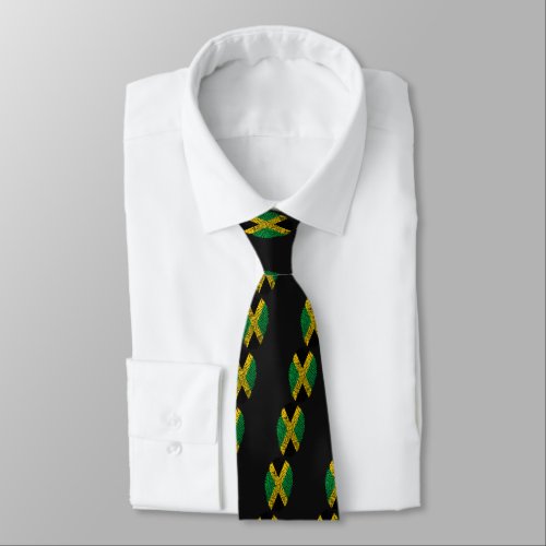 Jamaican touch fingerprint flag neck tie