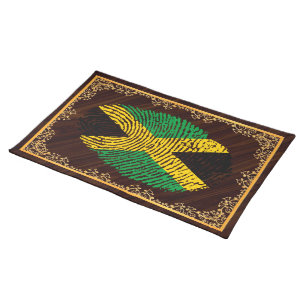 Jamaican touch fingerprint flag placemat
