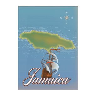 Jamaican Travel Island map Acrylic Print