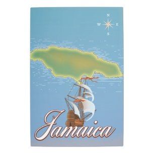 Jamaican Travel Island map Metal Print