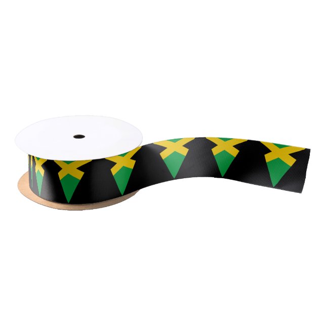 Jamaican Triangle Flags Cake Satin Ribbon (Spool)