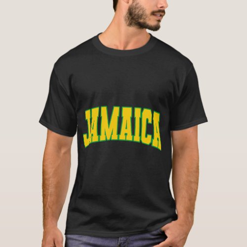 Jamaican Varsity Jamaica Flag Colours Caribbean T_Shirt