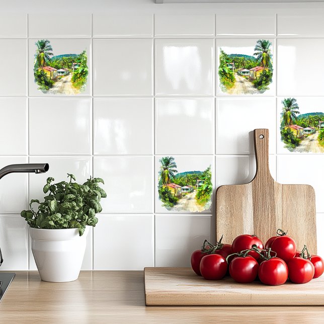 Jamaican Village  Ceramic Tile (Creator Uploaded)