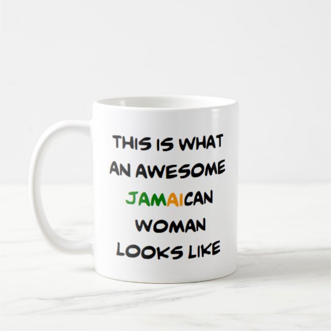 jamaican woman, awesome coffee mug (Left)