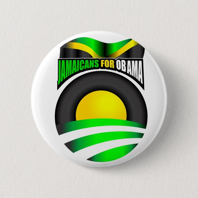 Jamaicans for Obama Button (Front)