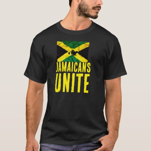 JAMAICANS  UNITE  Basic Dark T_Shirt