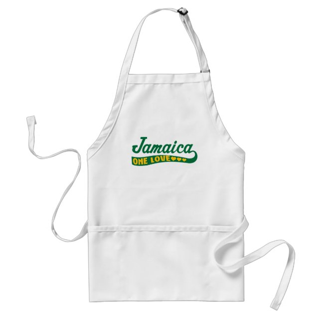jamaicaonelove adult apron (Front)