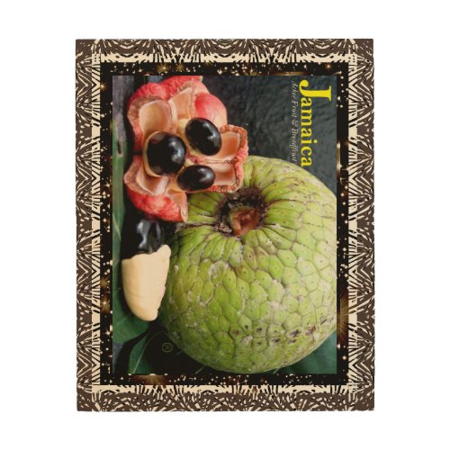 Jamaicas Ackee Fruit  Breadfruit Wood Wall Art 4