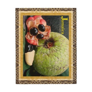 Jamaica's Ackee Fruit Breadfruit Wood Wall Art 4a