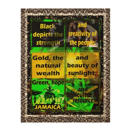 Jamaicas Flag Colors Definition Wood Wall Art