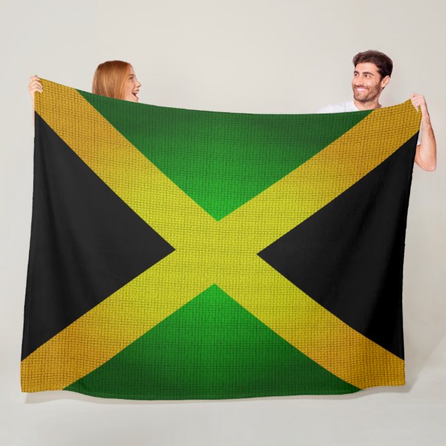 Jamaica's Flag Colors Designer Blanket (In Situ)
