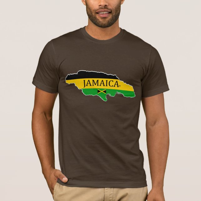 Jamaica's Map Designer Name-Brand T-Shirt (Front)