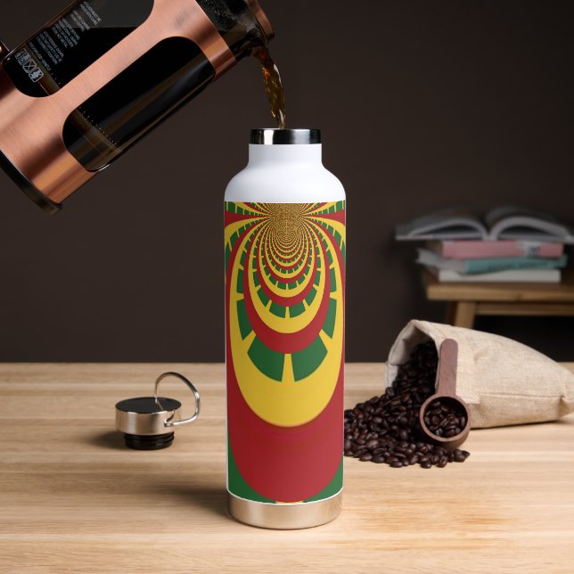  Jamaica's Rasta Red Golden Green Coffee Time Water Bottle (Coffee)