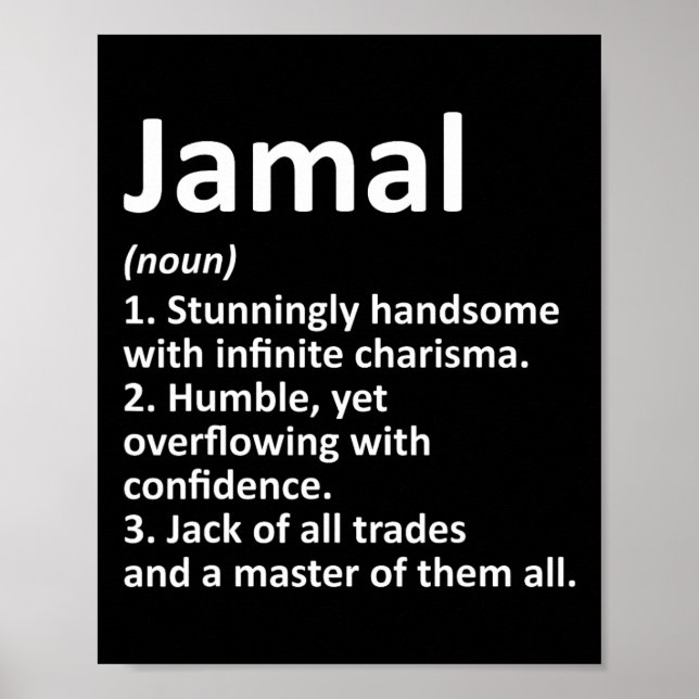 Jamal Definition Personalized Name Funny Birthday  Poster (Front)