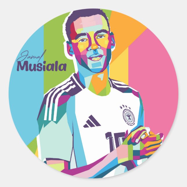 Jamal Musiala Wpap Pop Art Classic Round Sticker (Front)