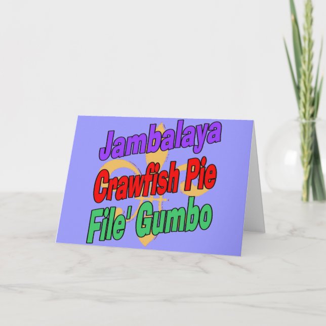 Jambalaya Crawfish Pie Cajun Dish Card (Front)