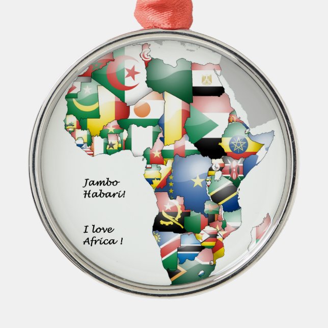 Jambo Habari Africa ! I Love Africa Metal Ornament (Front)