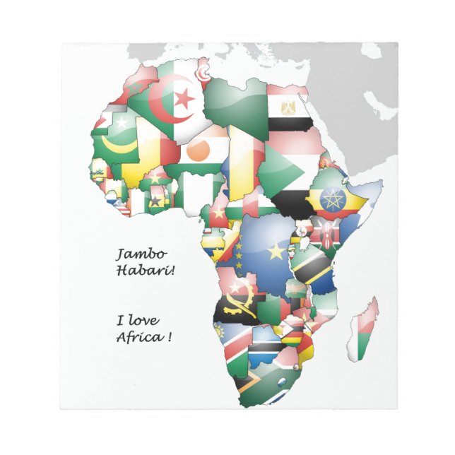 Jambo Habari Africa ! I Love Africa Notepad (Front)
